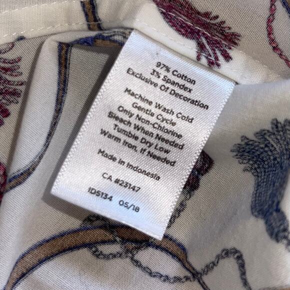 Talbots Button Up Shirt Equestrian Tassel Shirt - Picture 9 of 11